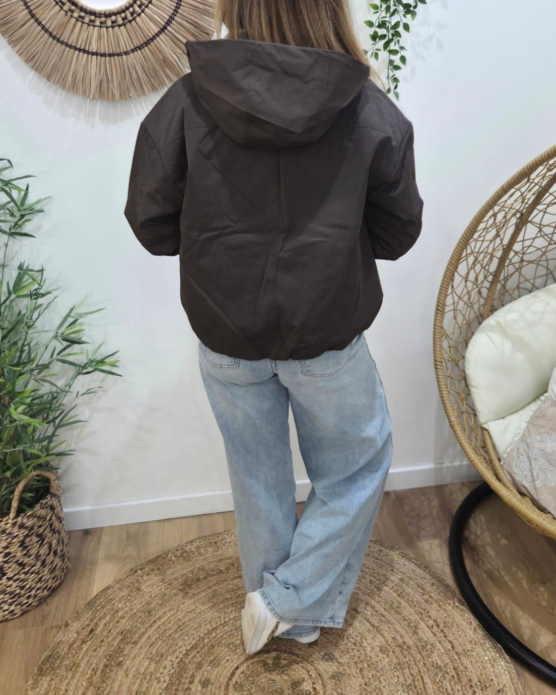 Parka femme marron fourrée beige Florbela