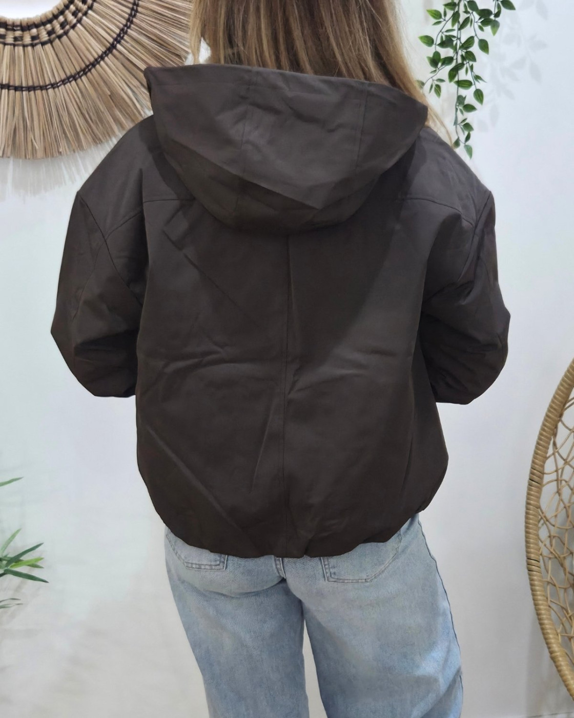 Parka femme marron fourrée beige Florbela
