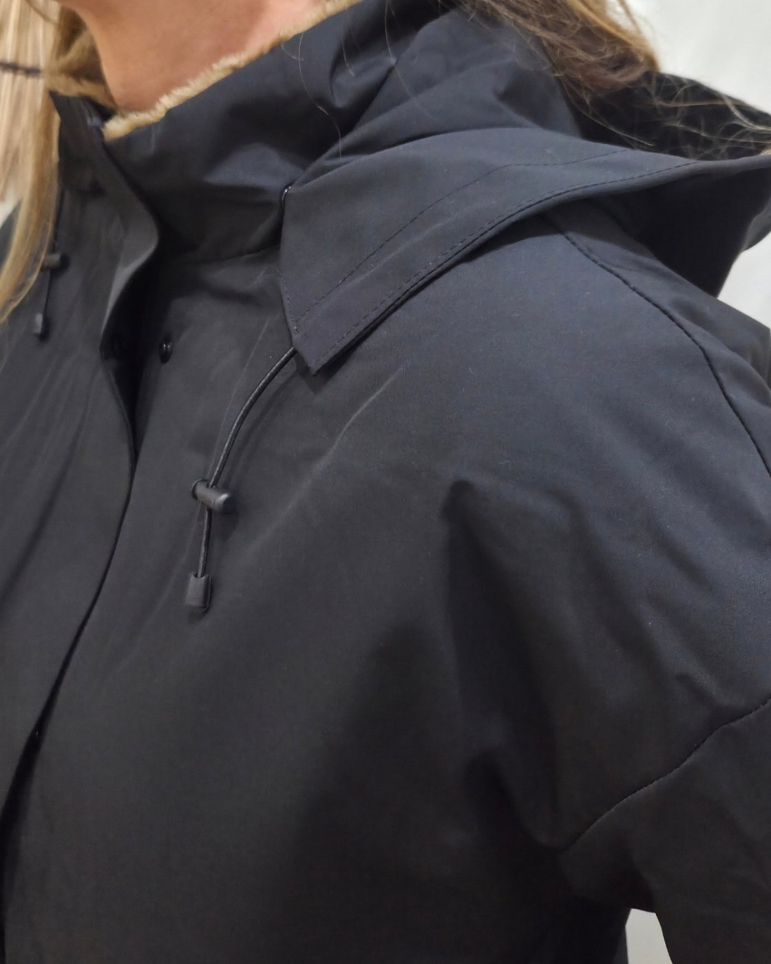Parka femme noire fourrée camel Florbela