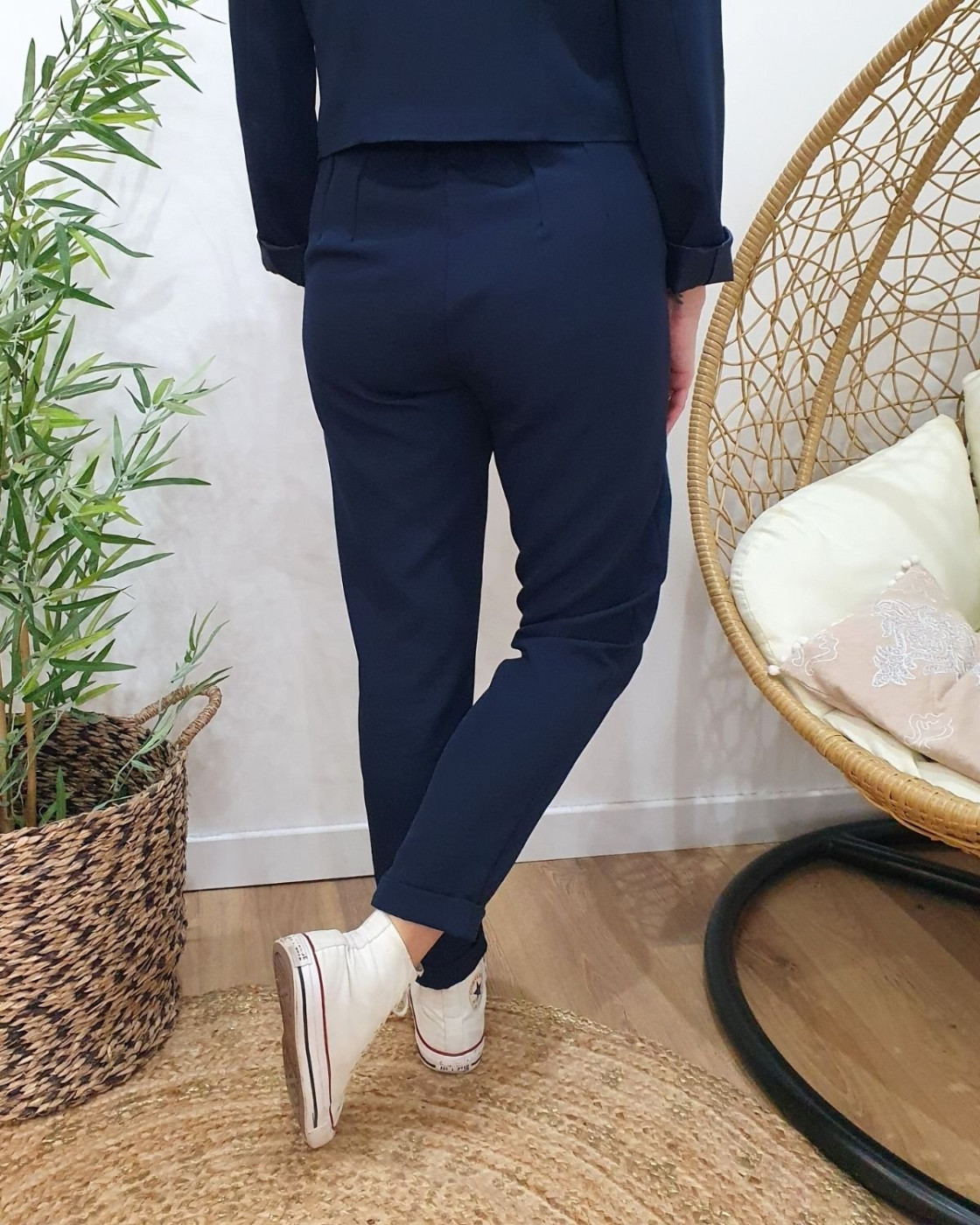 Pantalon de tailleur femme bleu marine