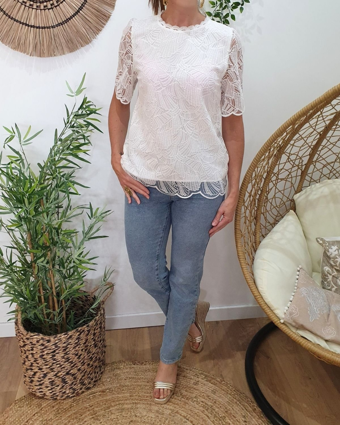 Jean femme droit bleu clair coupe confort