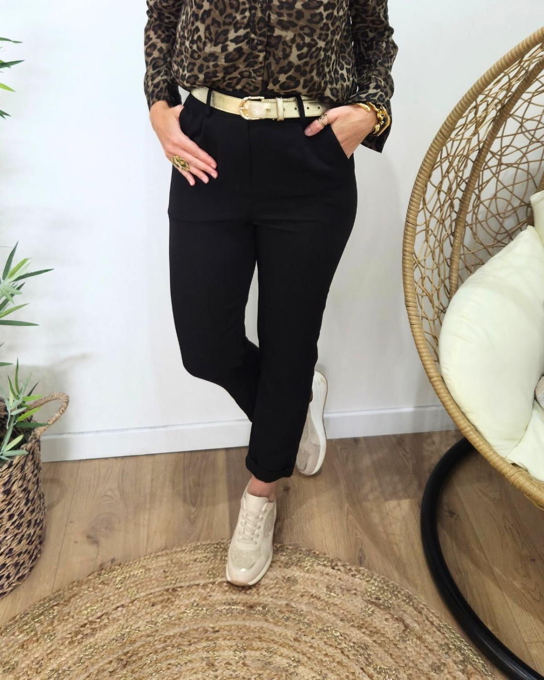 Pantalon de tailleur femme noir