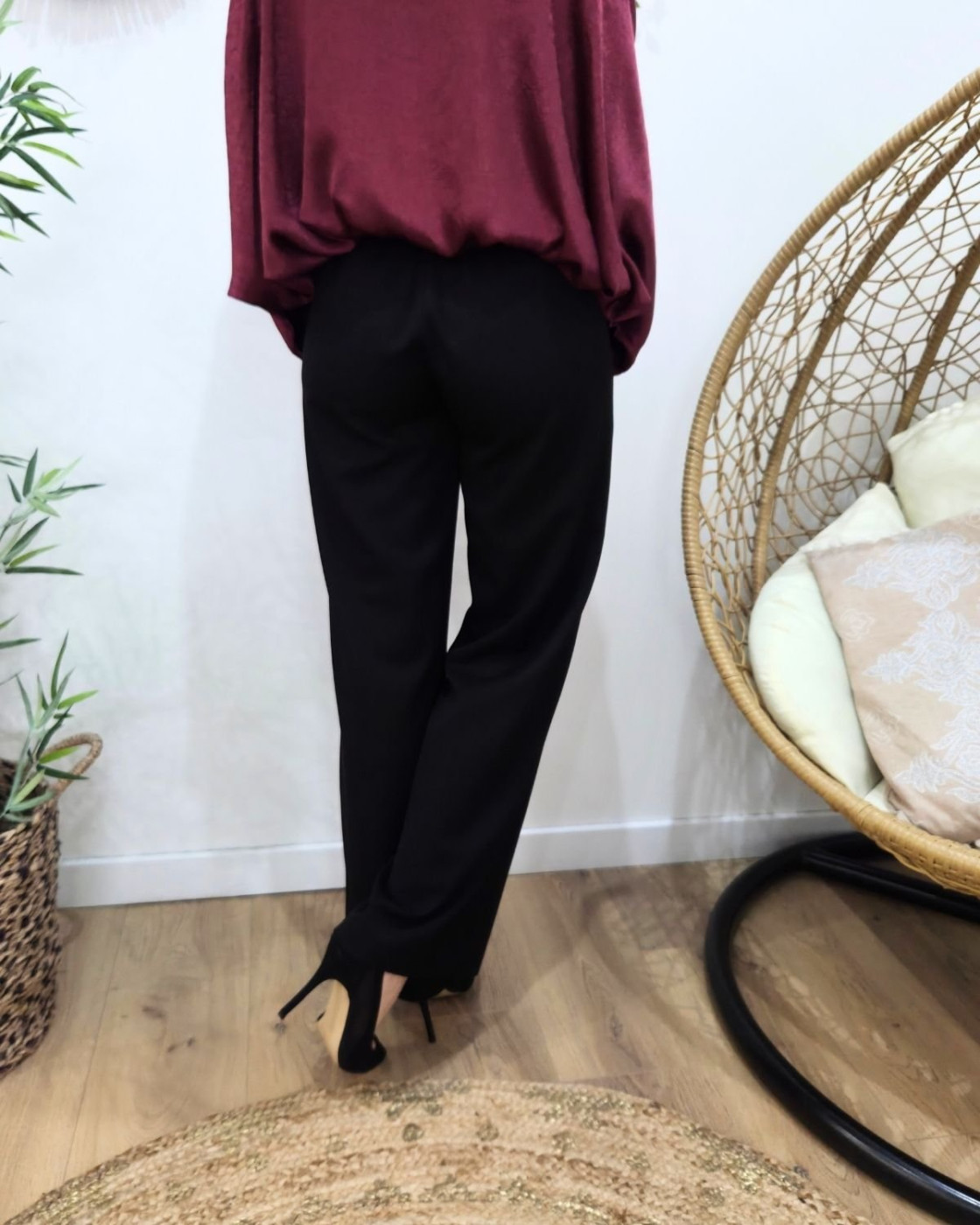 Pantalon femme noir fluide Zéa