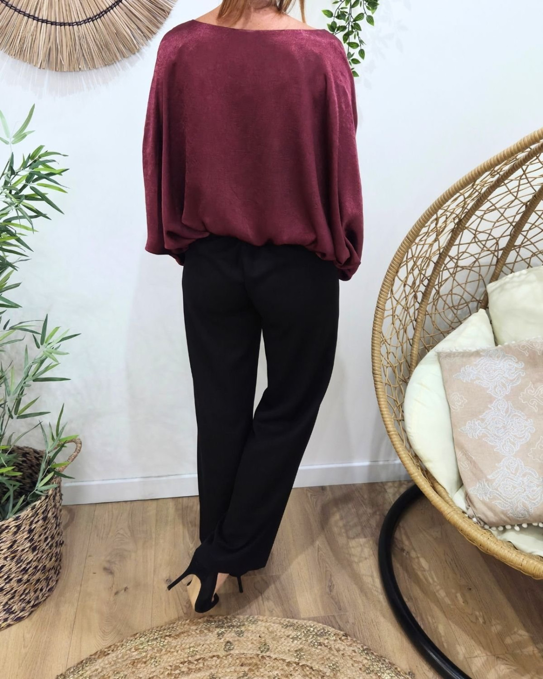 Pantalon femme noir fluide Zéa