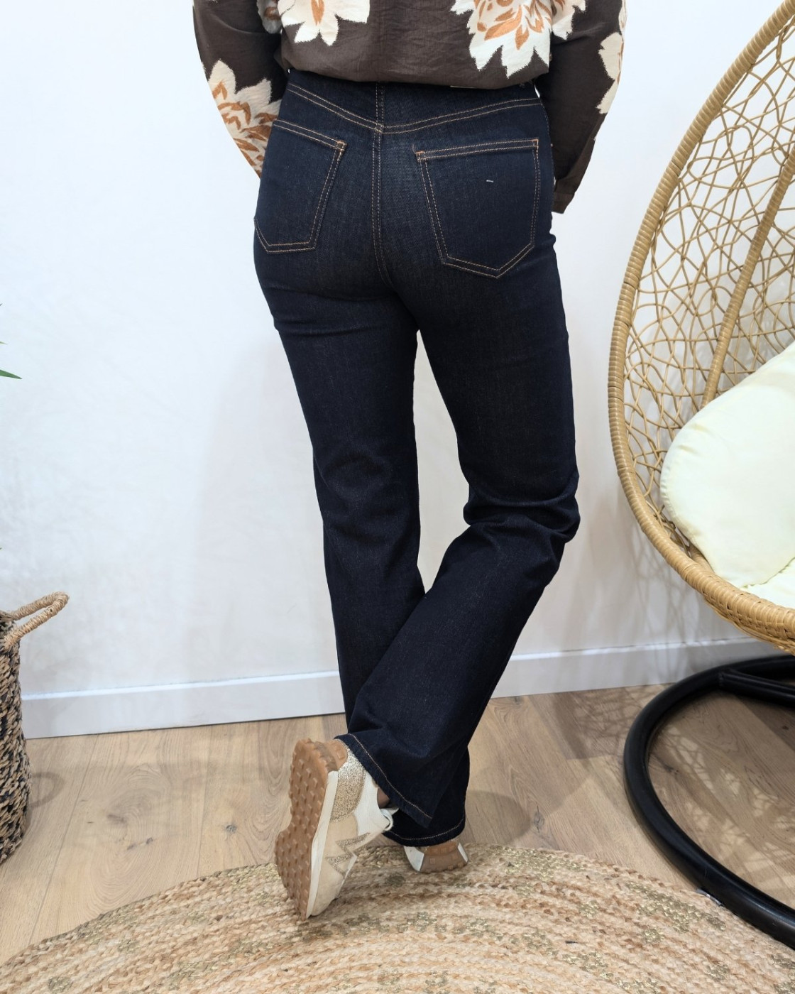 Jean femme bleu brut wide leg