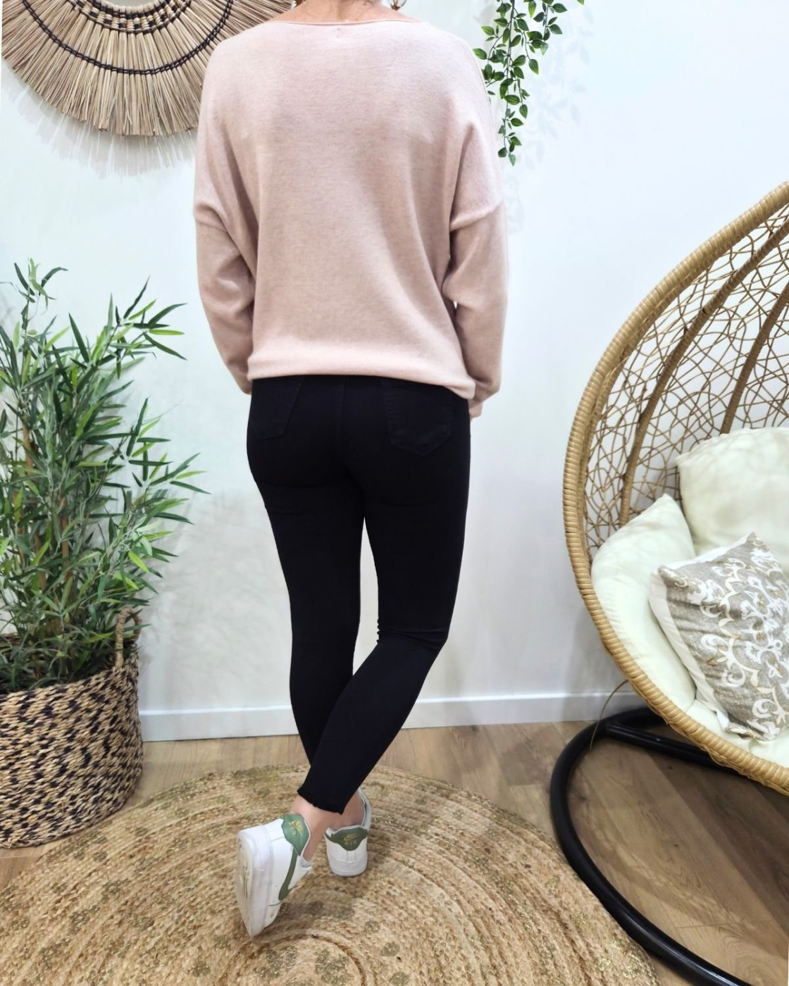 Pantalon femme marine skinny 7/8