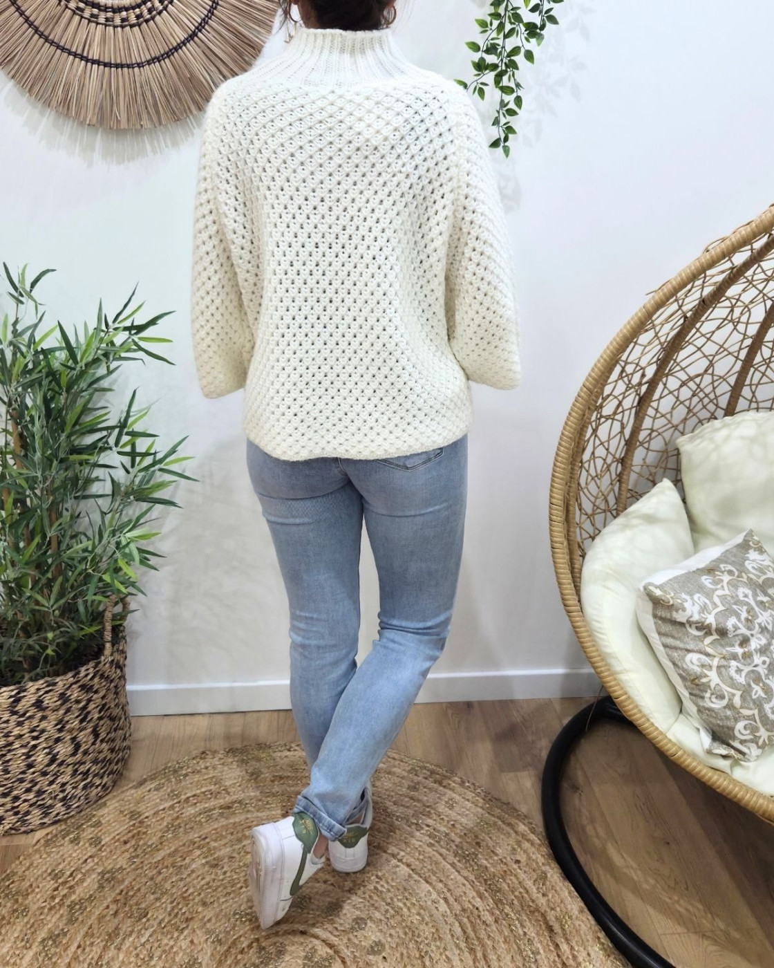 Jean femme slim power stretch push up bleu clair coupe confort