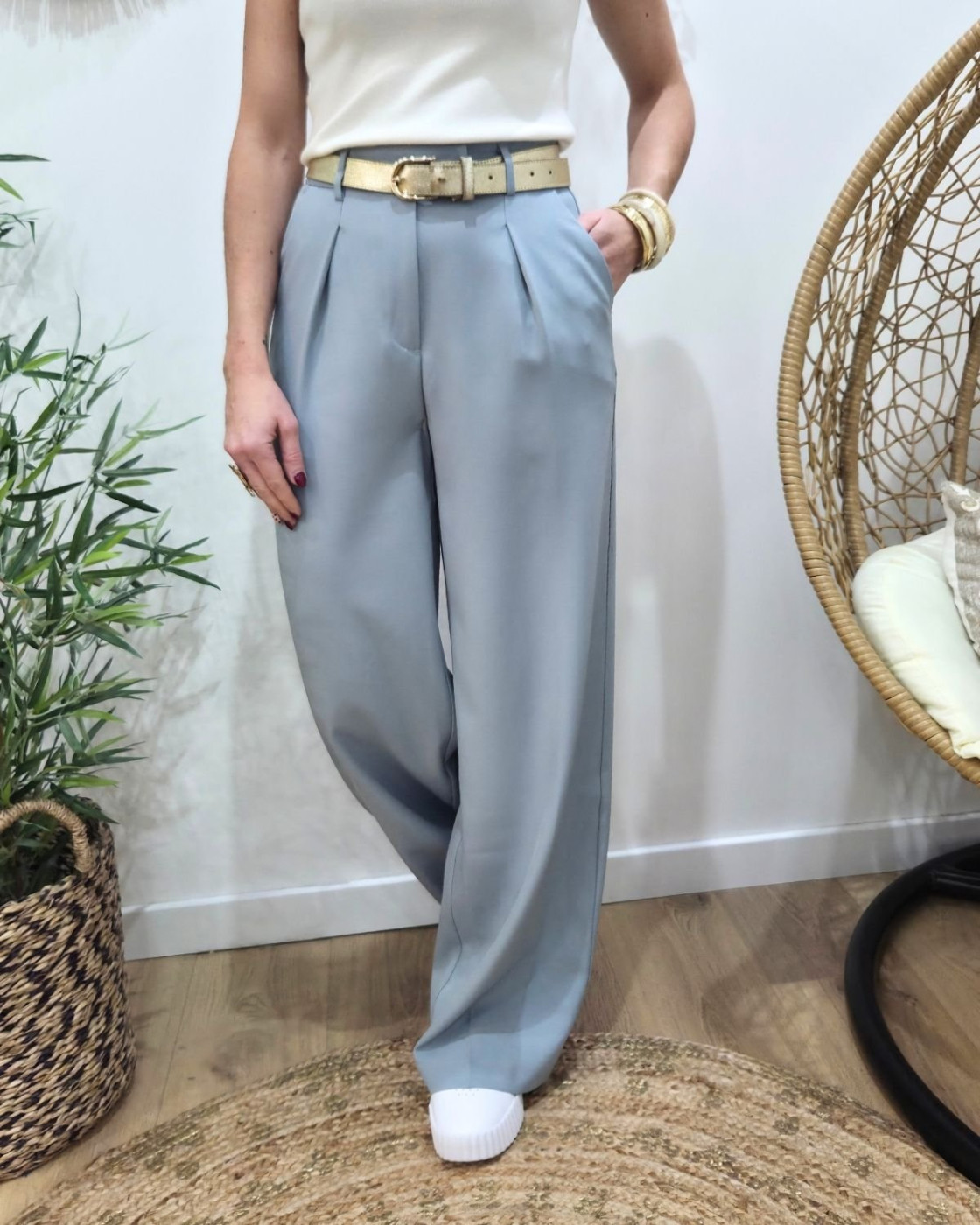 Pantalon femme fluide bleu Allegra