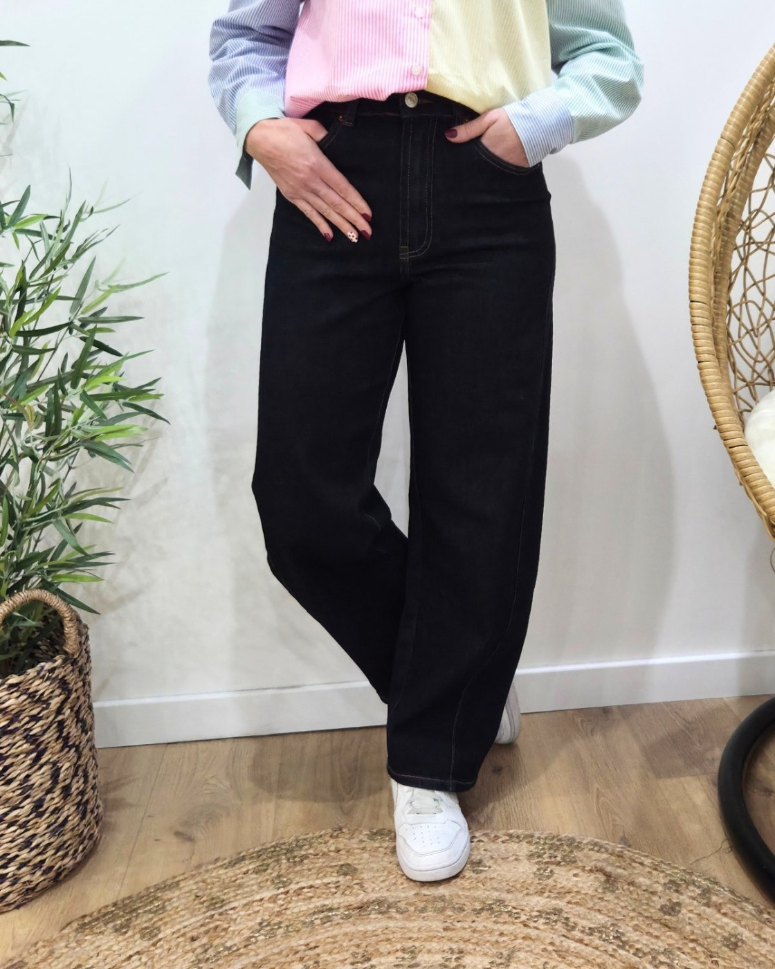 Jean femme balloon brut