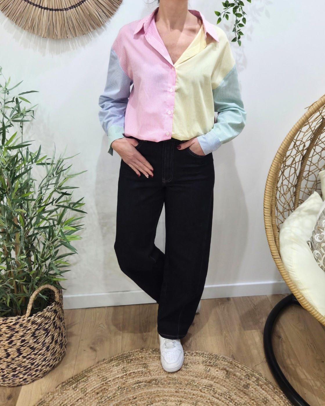 Jean femme balloon brut