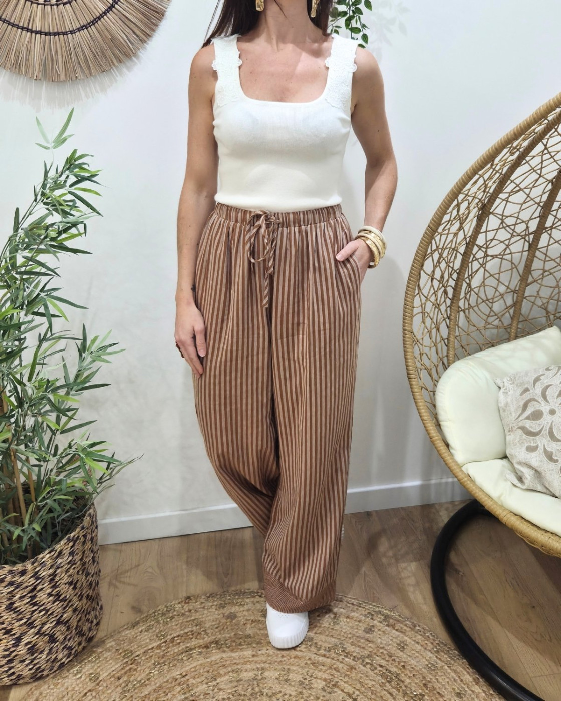 Pantalon femme rayé Ginger