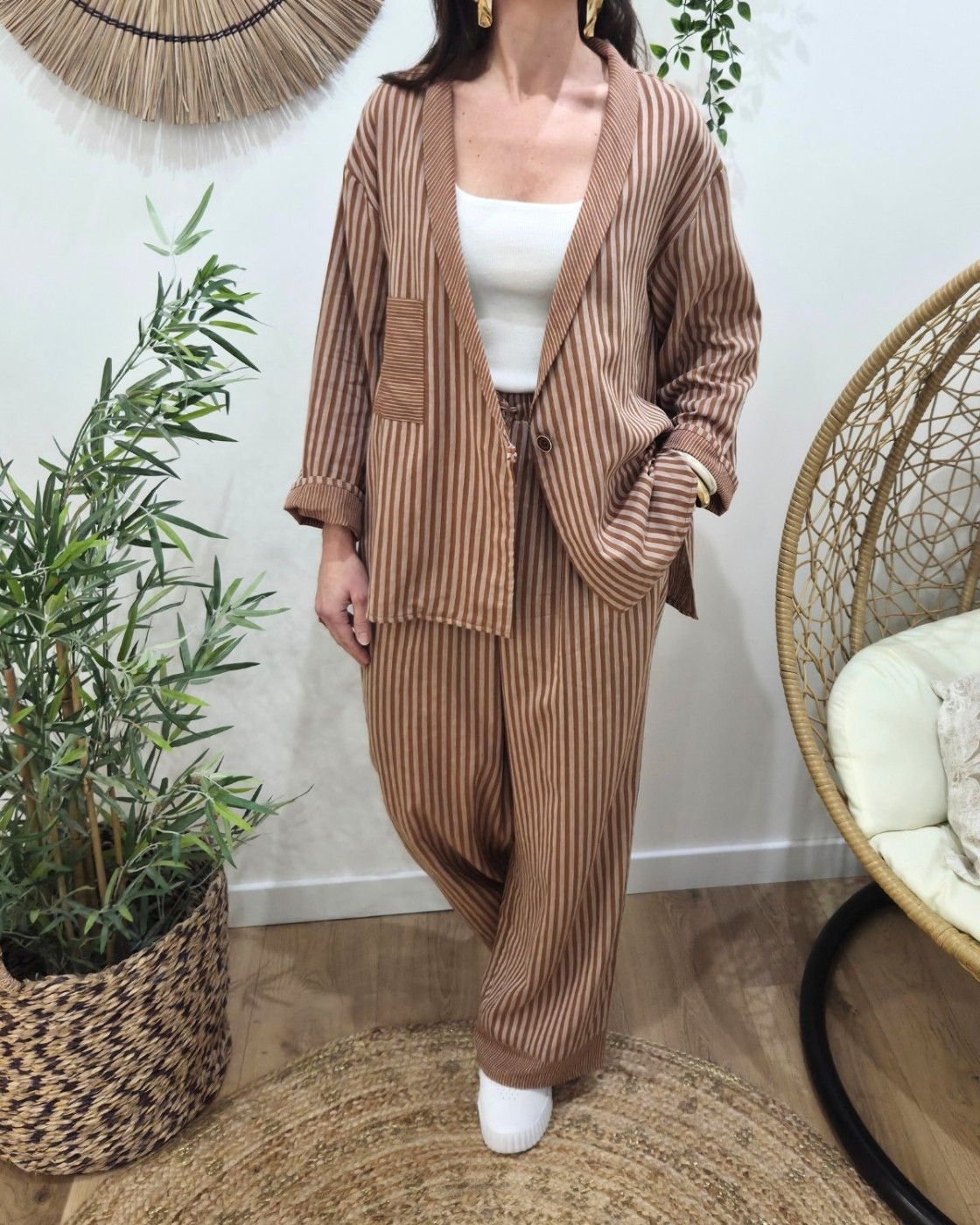 Pantalon femme rayé Ginger