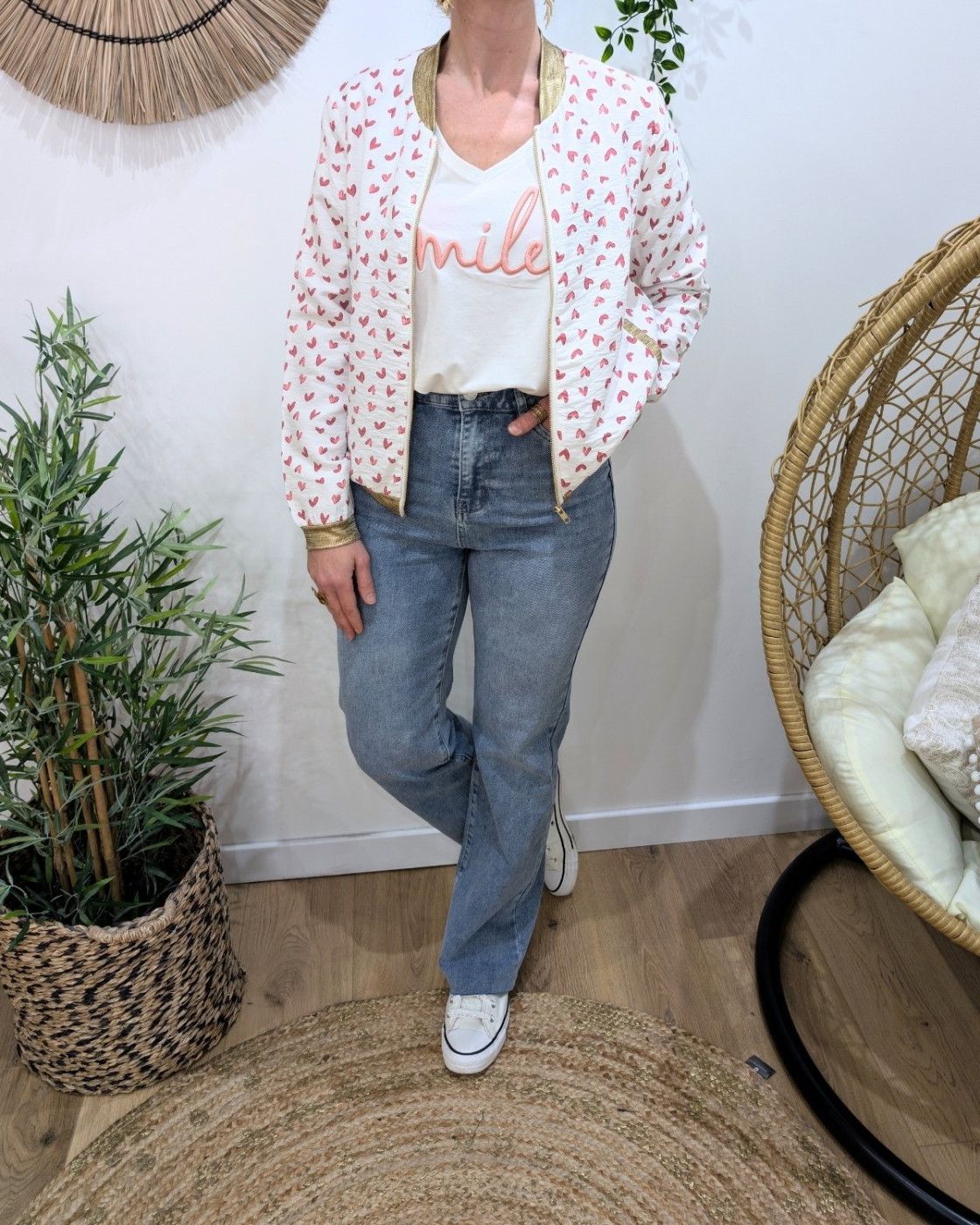 Jean femme wide leg bleu clair délavé bas coupé