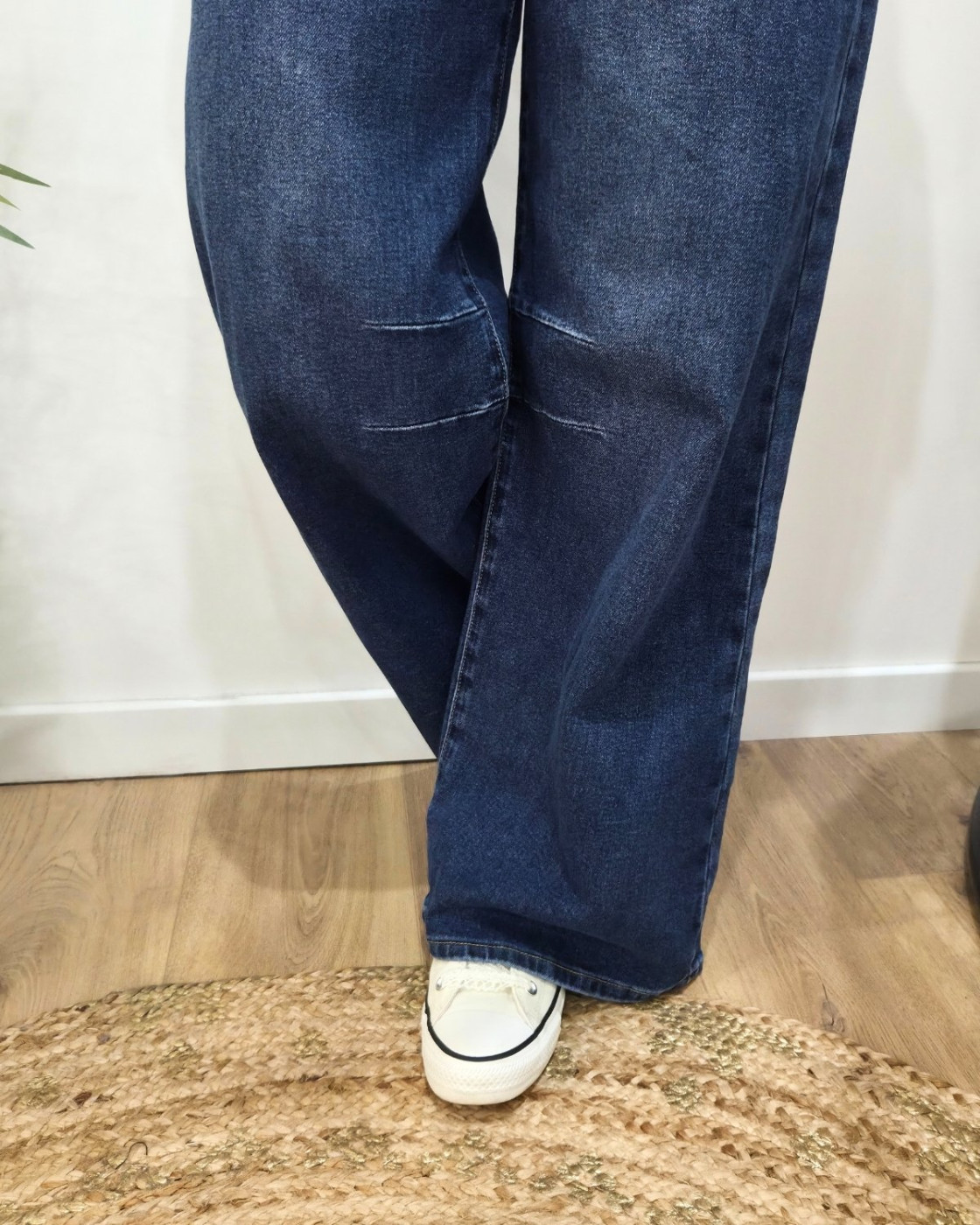 Jean femme mega baggy bleu foncé