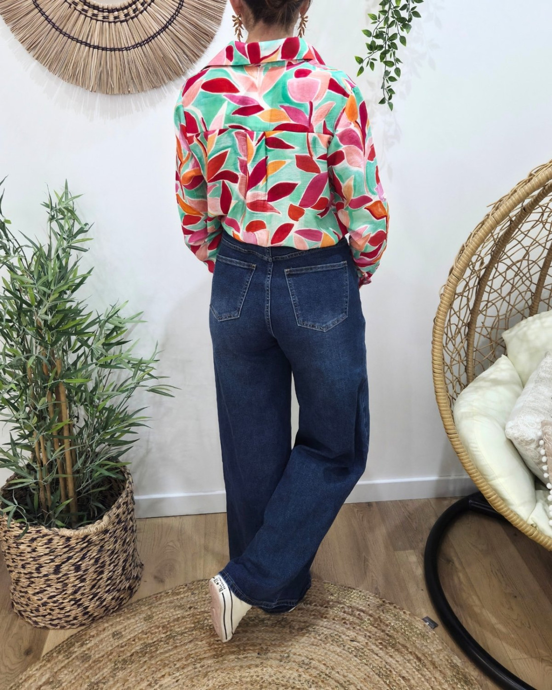 Jean femme mega baggy bleu foncé