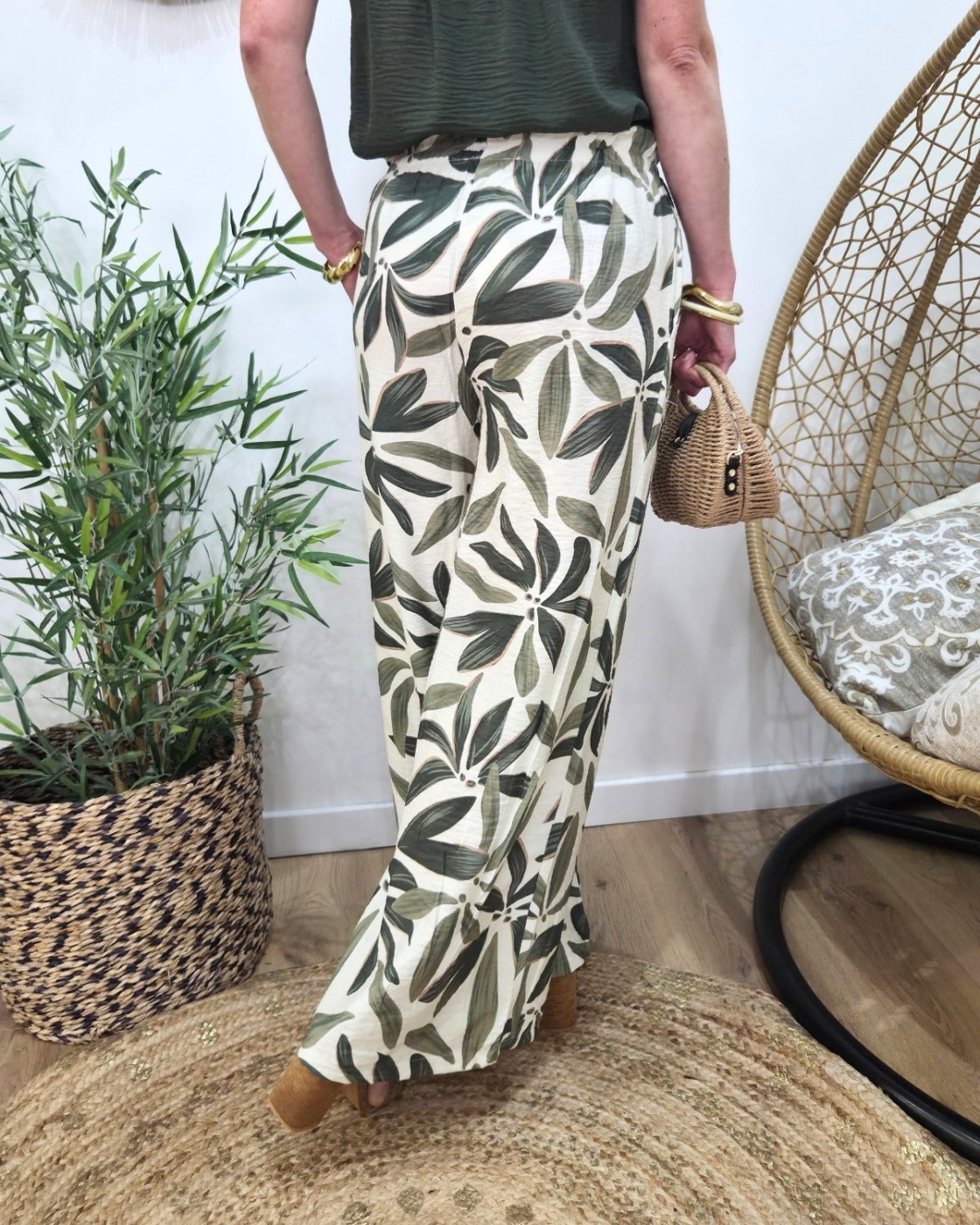 Pantalon femme fluide vert Ottavia