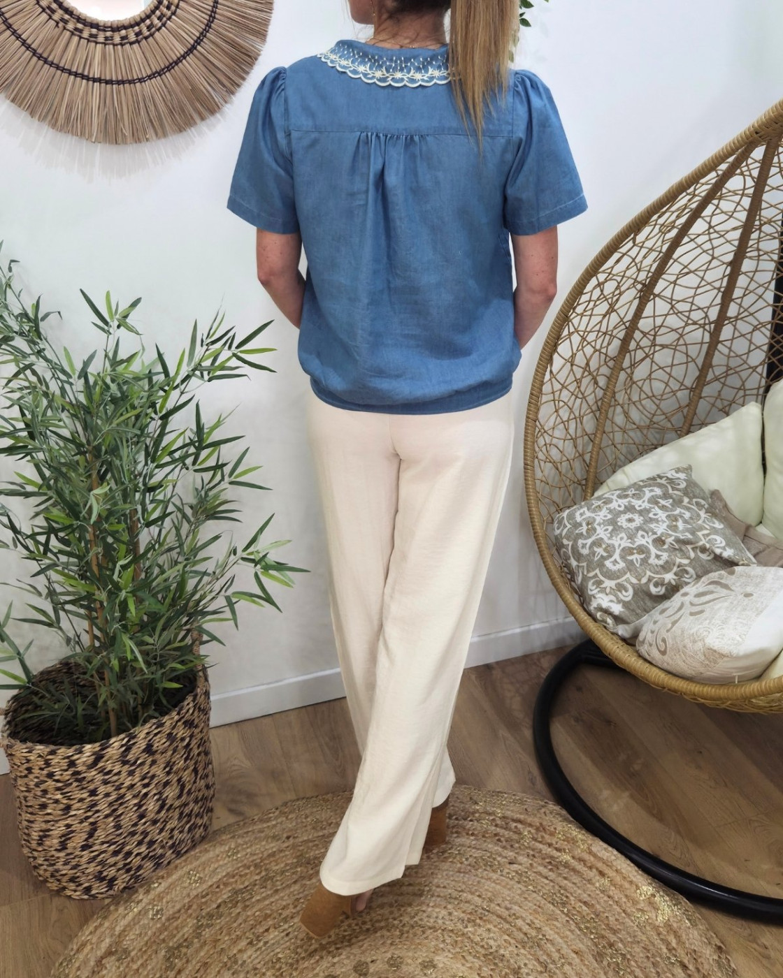 Pantalon femme fluide lin Eneko