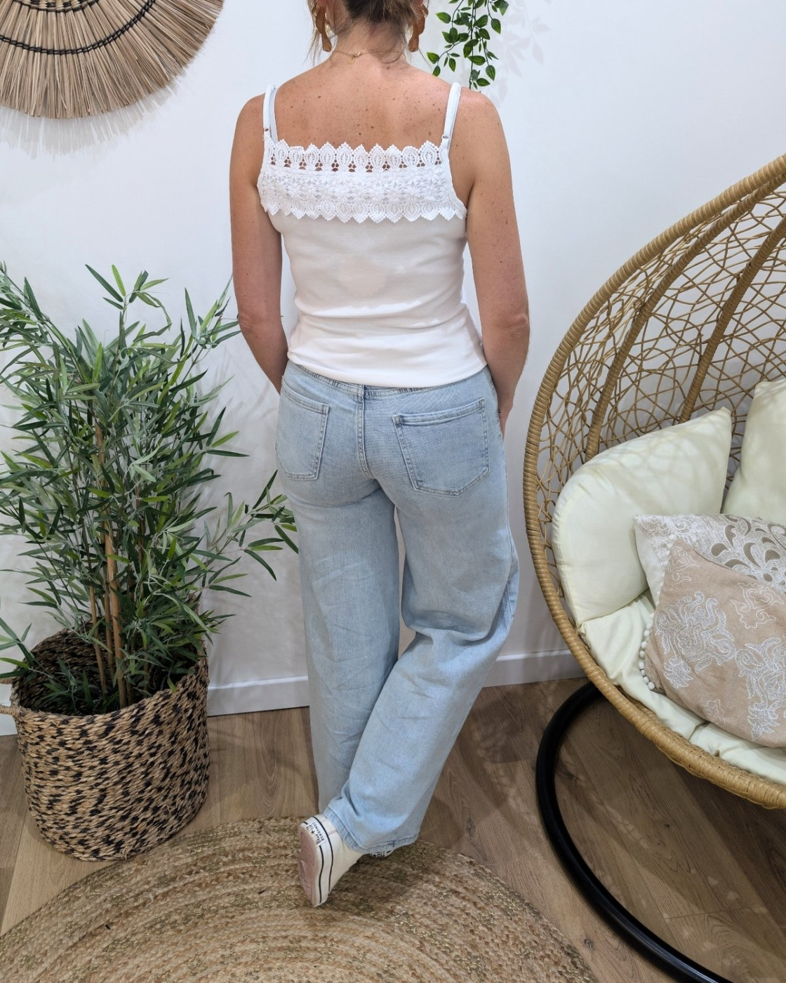 Jean femme super wide bleu très clair 