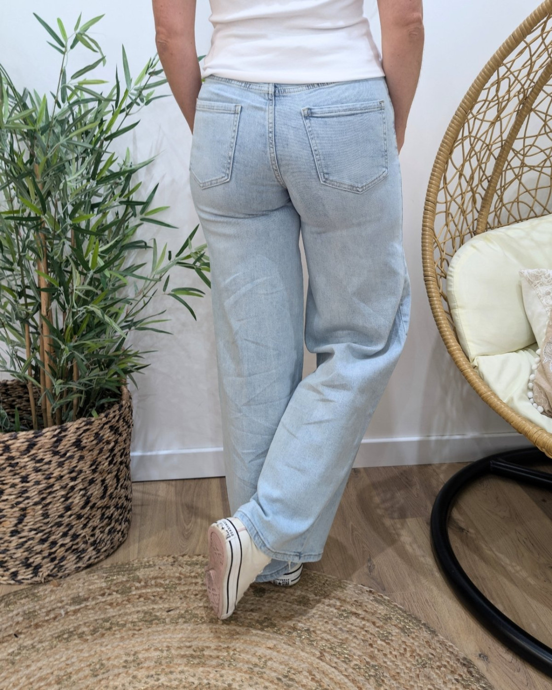 Jean femme super wide bleu très clair 