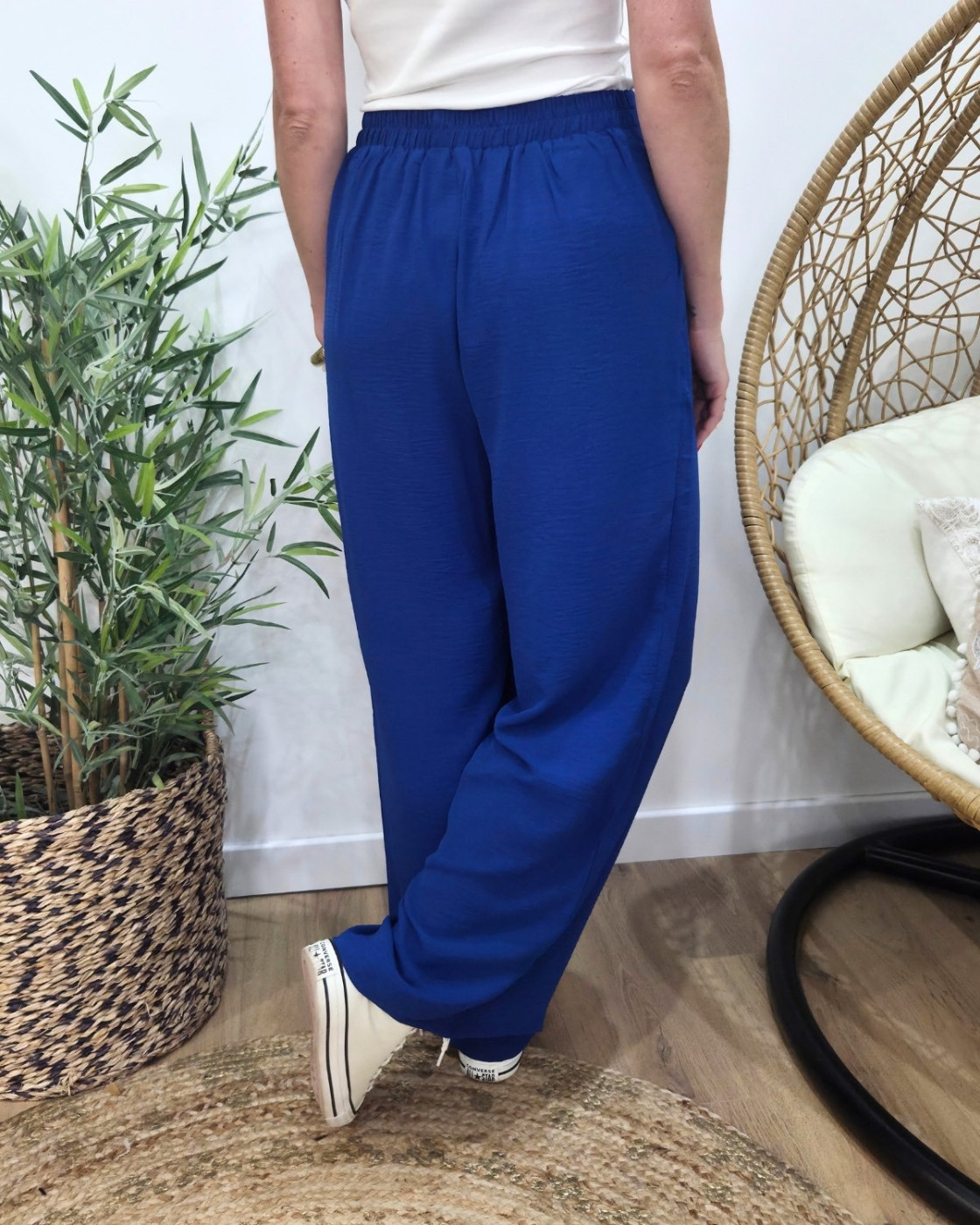 Pantalon femme fluide bleu roi Aricia