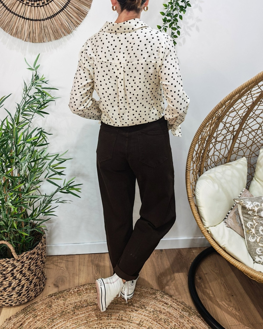 Jean femme balloon marron