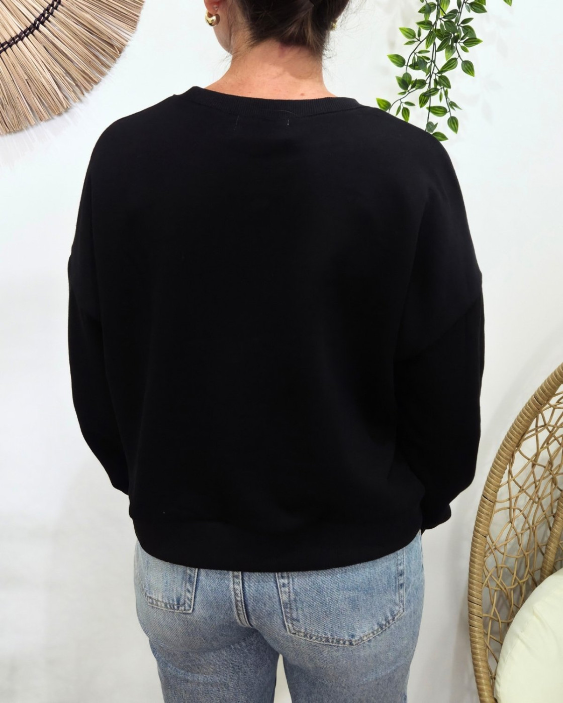 Sweat femme noir Féline