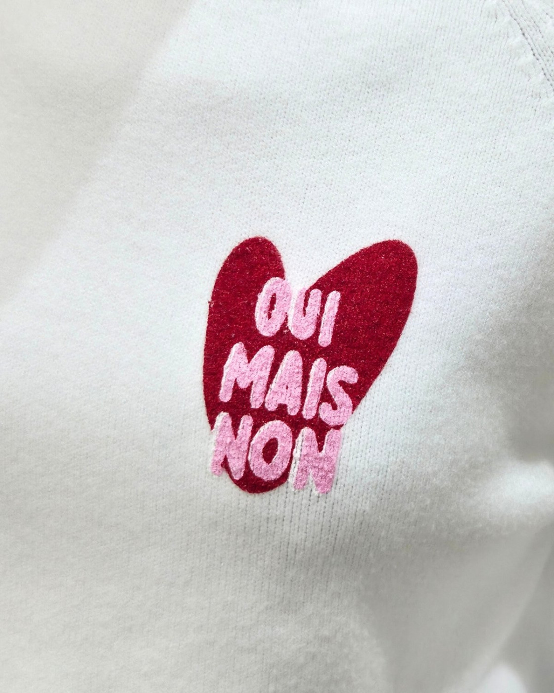 Pull femme coeur OUI MAIS NON