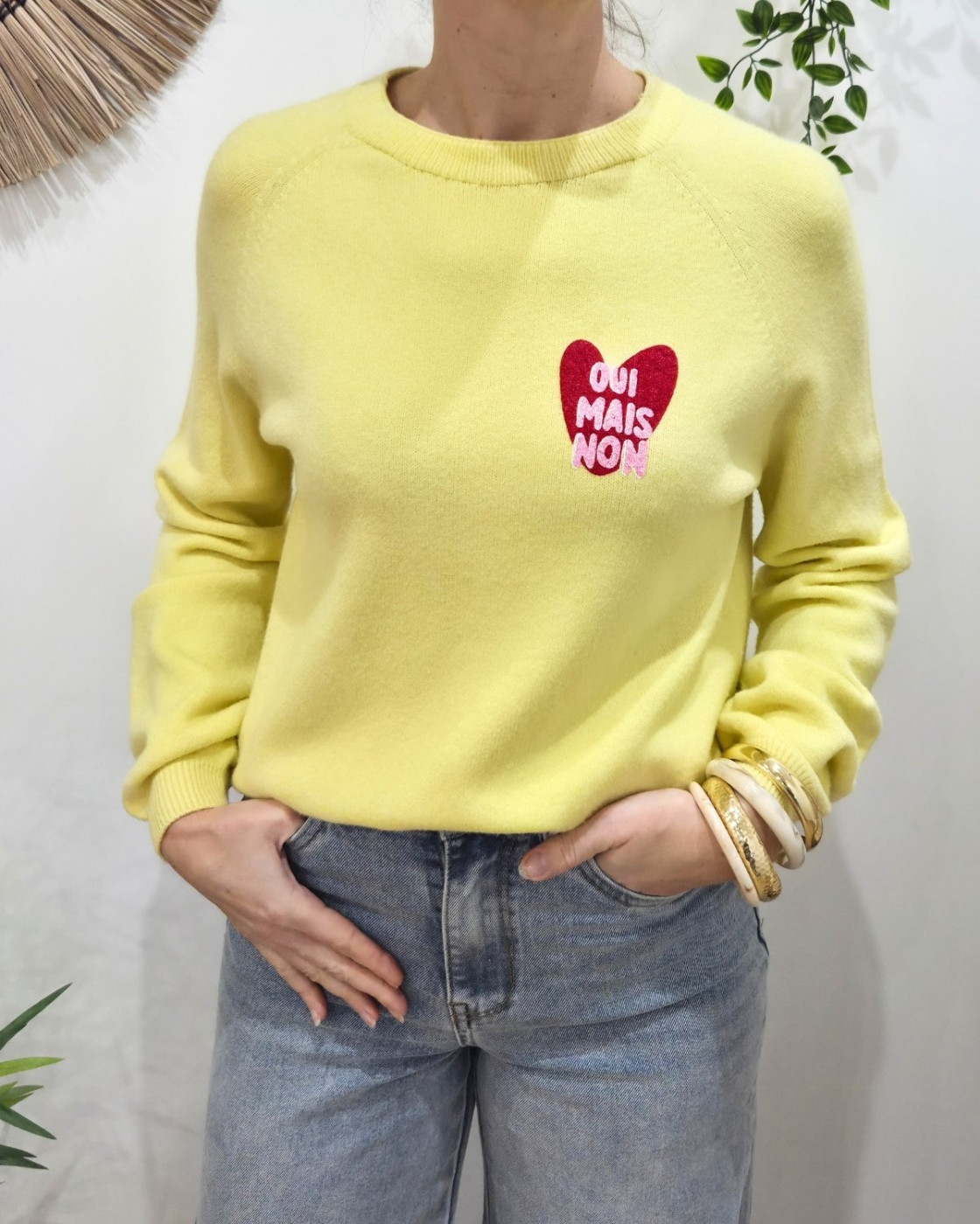 Pull femme coeur OUI MAIS NON