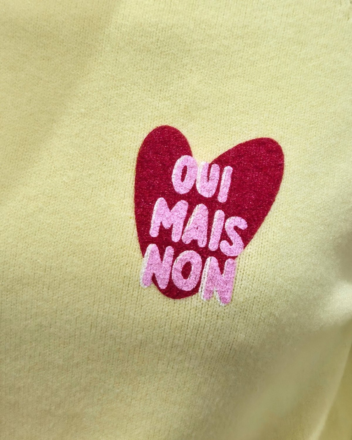 Pull femme coeur OUI MAIS NON