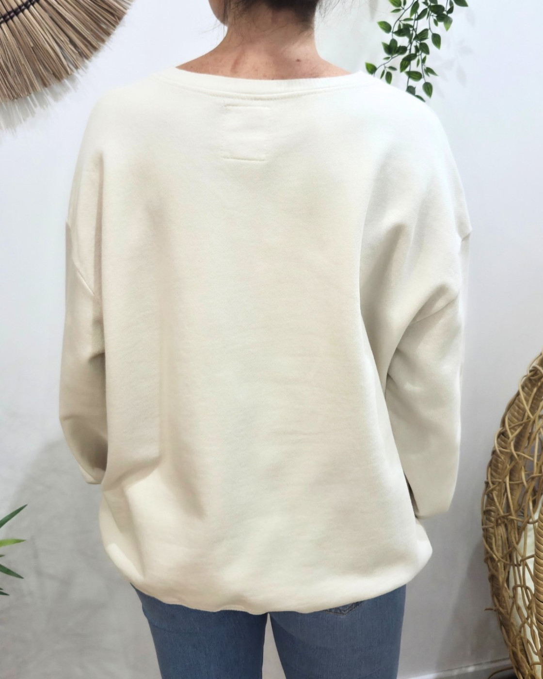 Pull sweat femme fleur paillettes