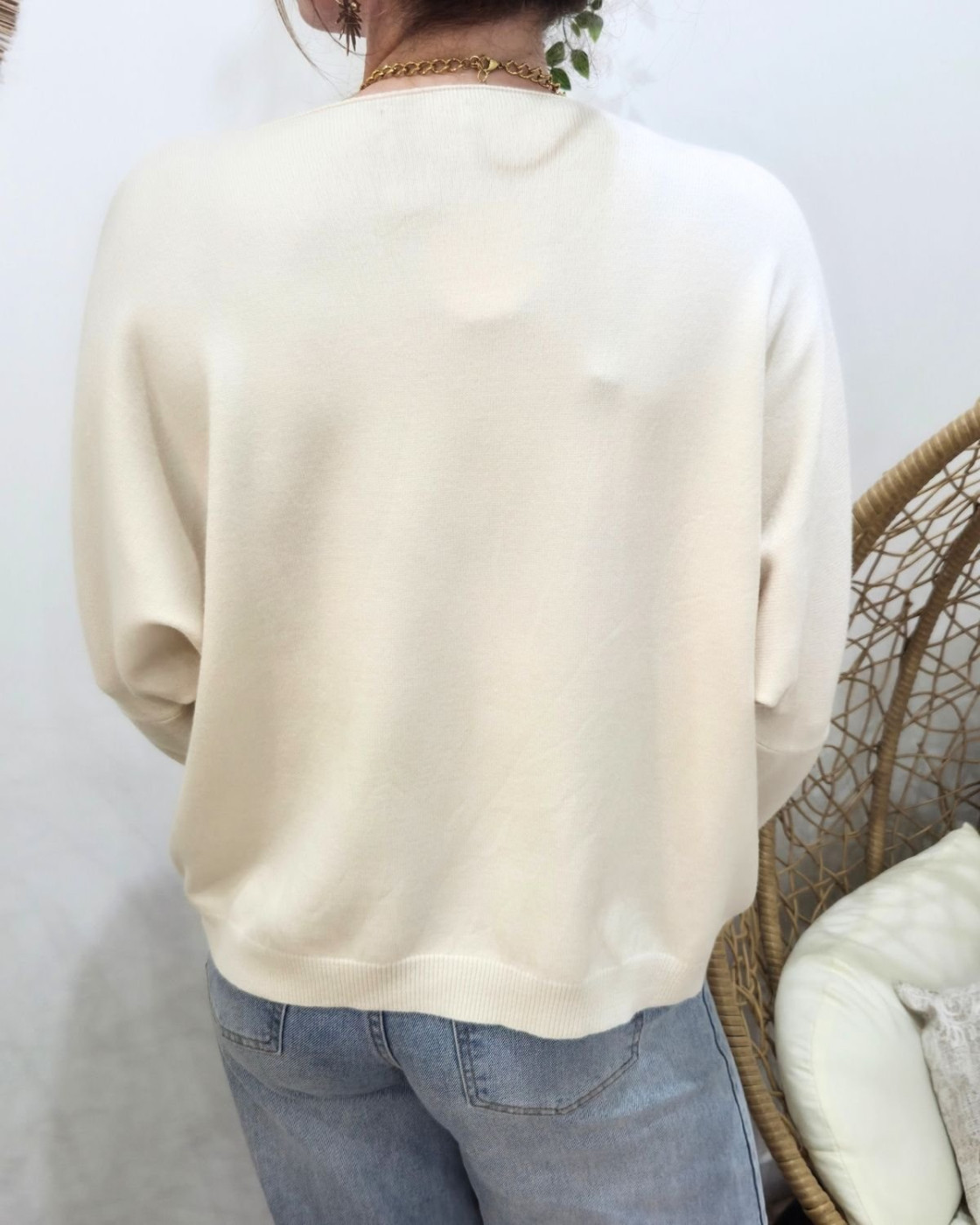 Pull femme col V Dirty dans la tête dancing dans le corps pailleté
