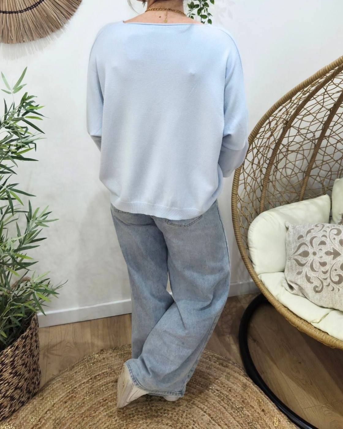 Pull femme col V Dirty dans la tête dancing dans le corps pailleté