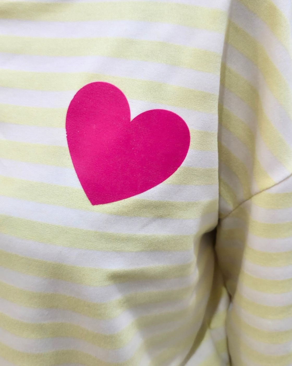 Pull sweat femme rayé coeur