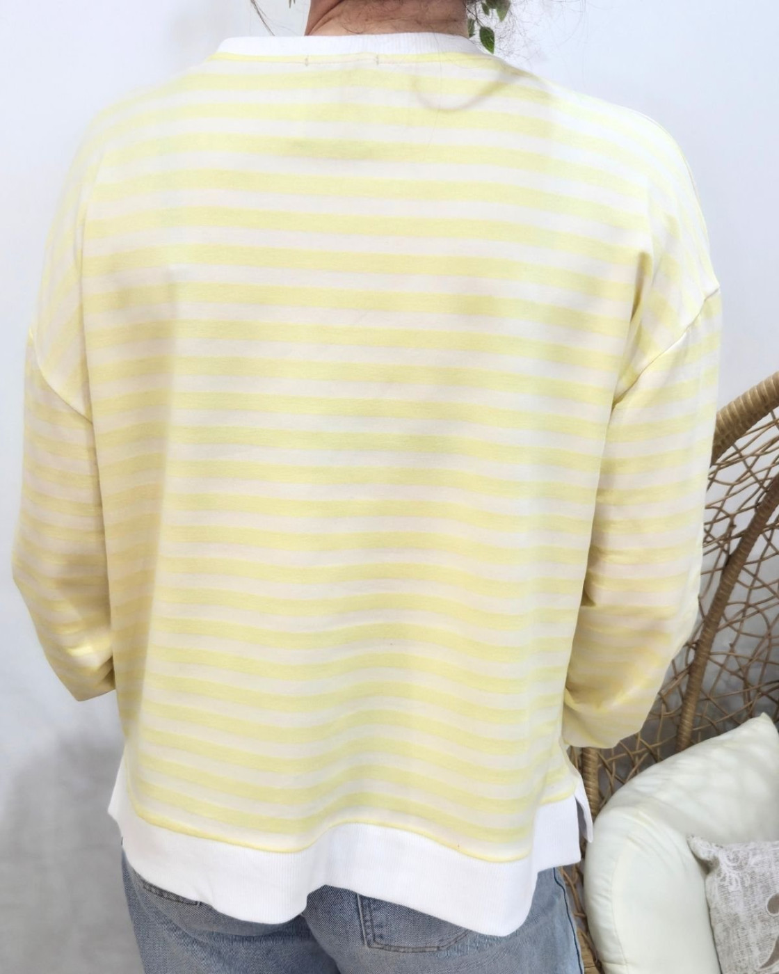 Pull sweat femme rayé coeur