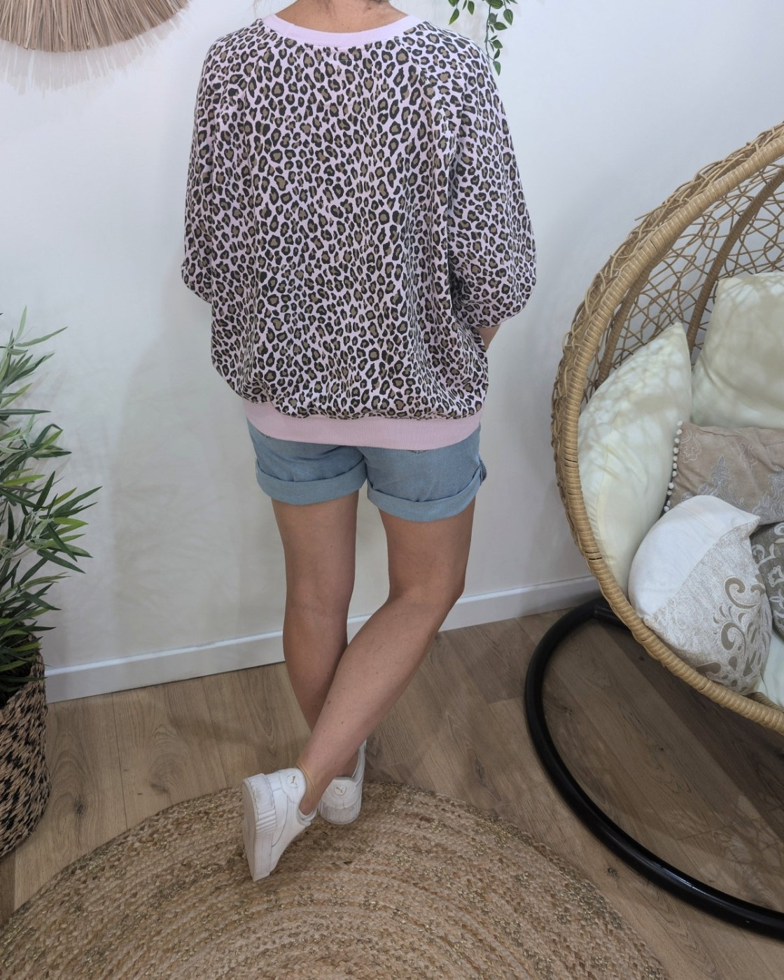 Pull sweat femme léopard Amour