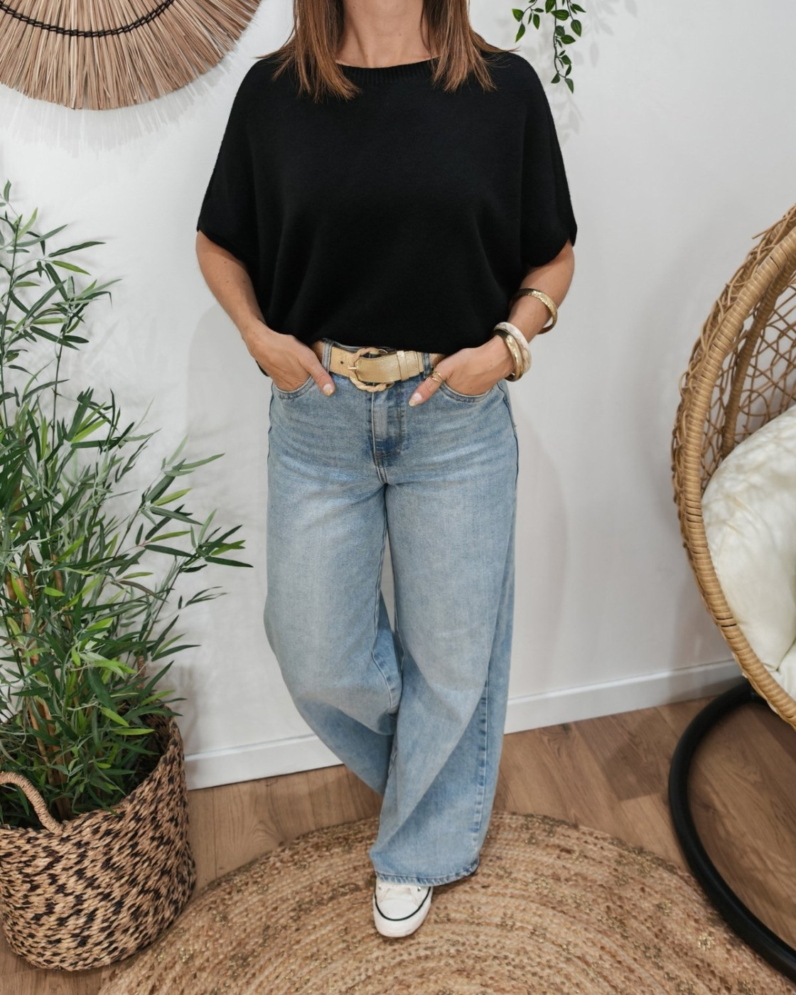 Pull femme col rond manches chauve souris Armida