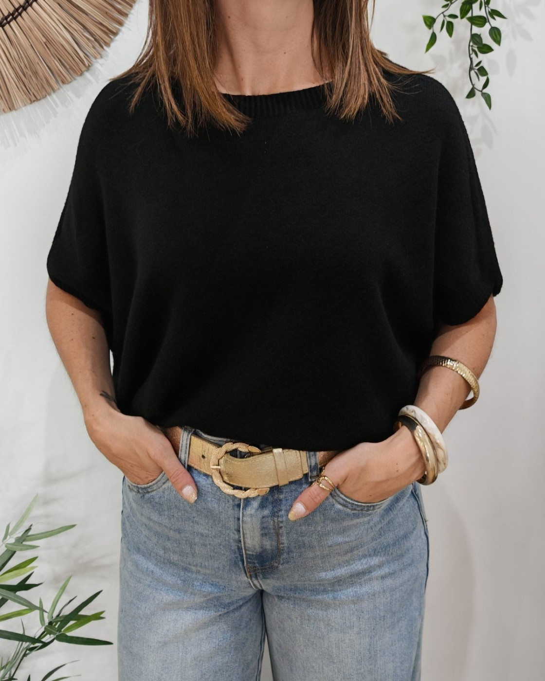 Pull femme col rond manches chauve souris Armida