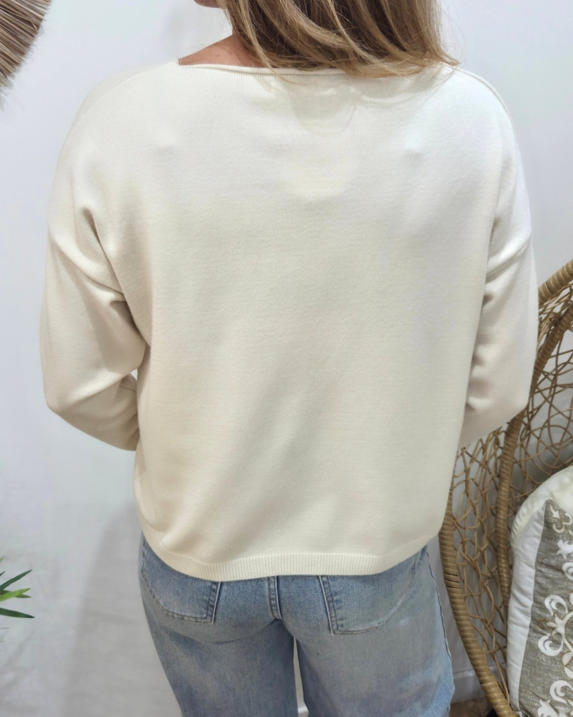 Pull femme J'adore pailleté