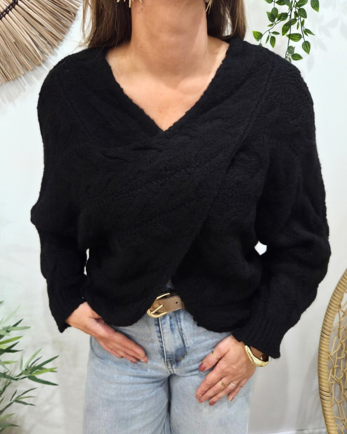 Pull femme torsadé Célendine