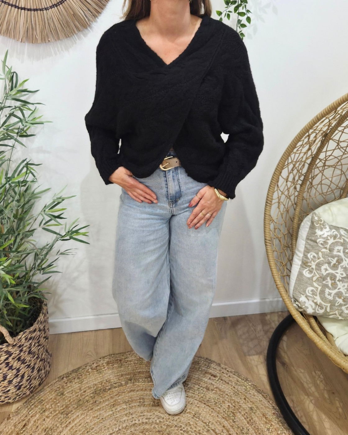 Pull femme torsadé Célendine