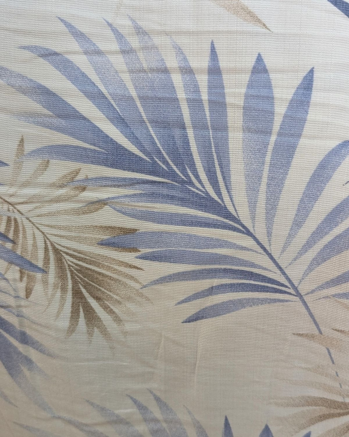 Robe femme droite écrue feuillages bleus et beiges Ombelline