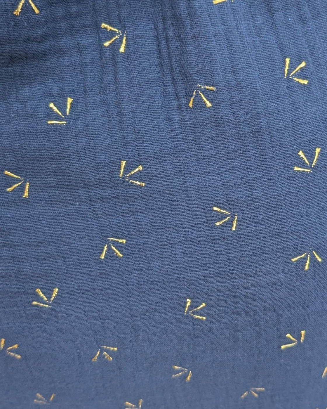 Robe femme marine petits motifs dorés Naïa