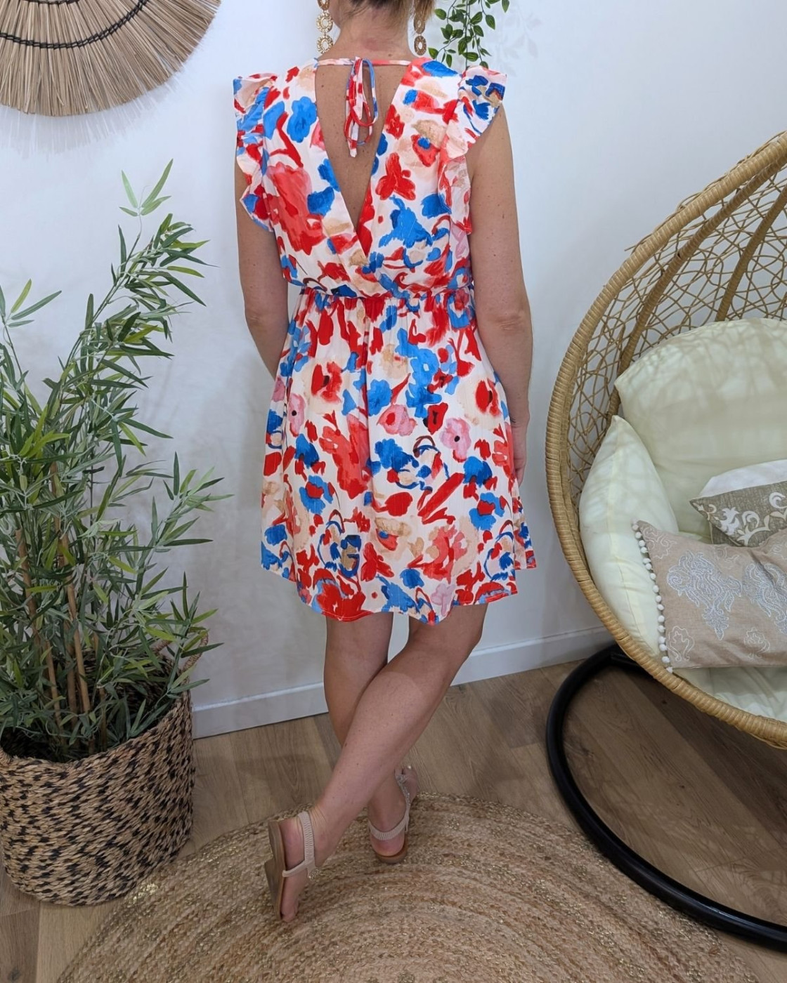 Robe femme rose et bleue Isila