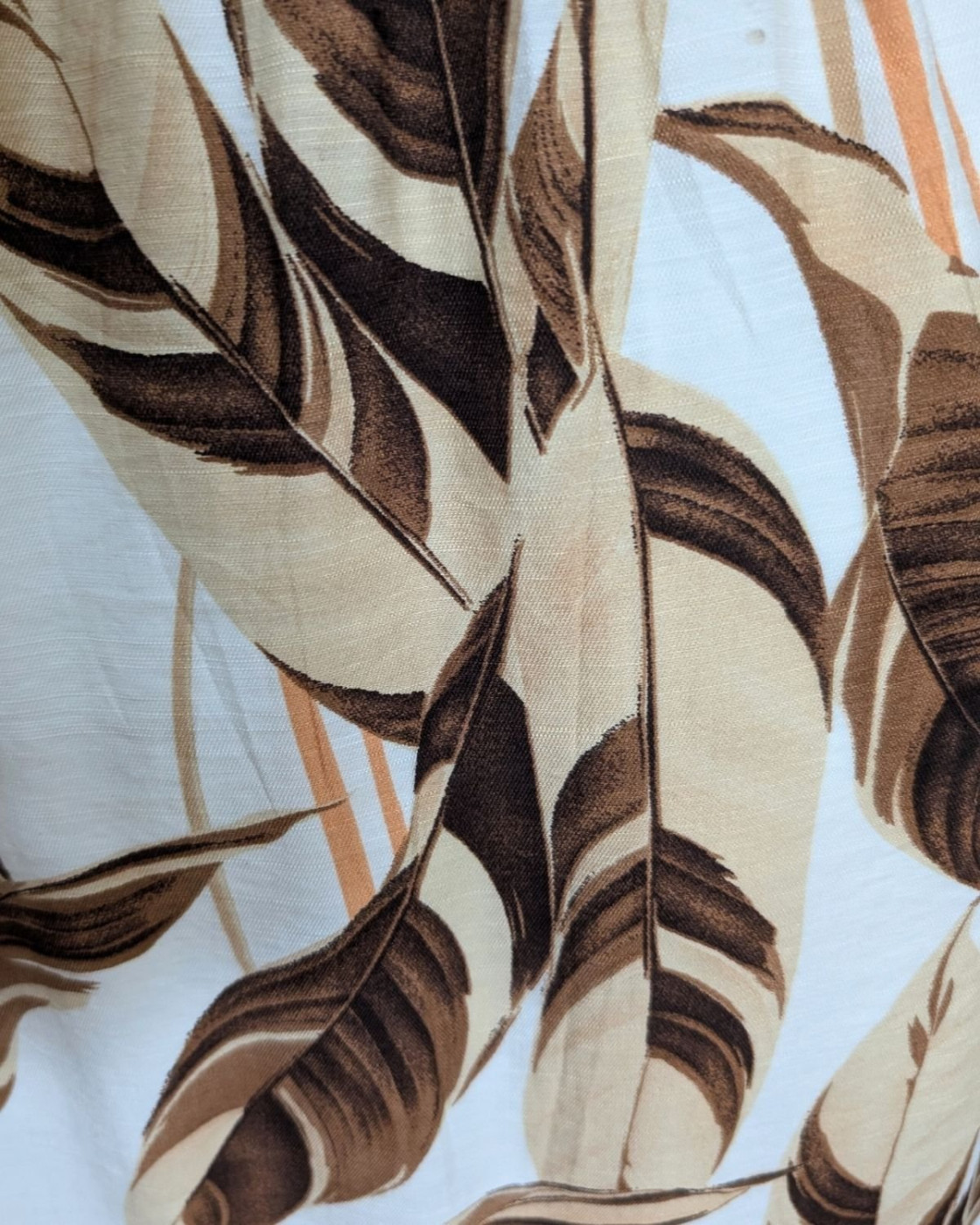 Robe longue femme écru feuillages marrons Maëlya