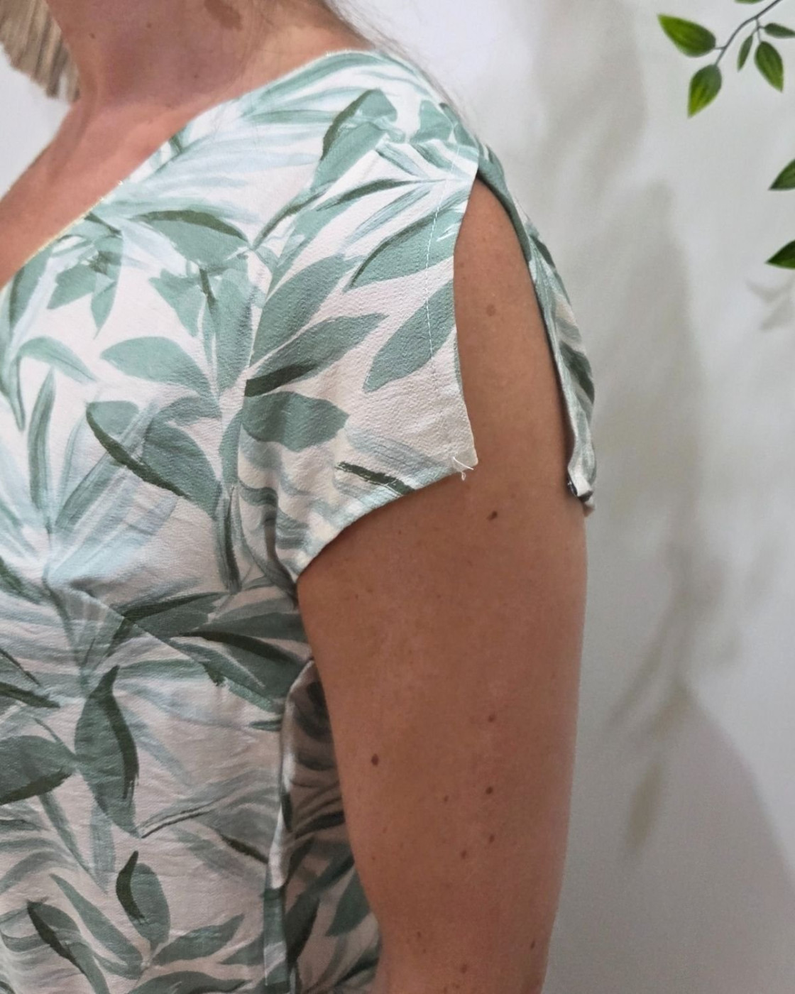 Robe femme feuillage vert agathe Aminda