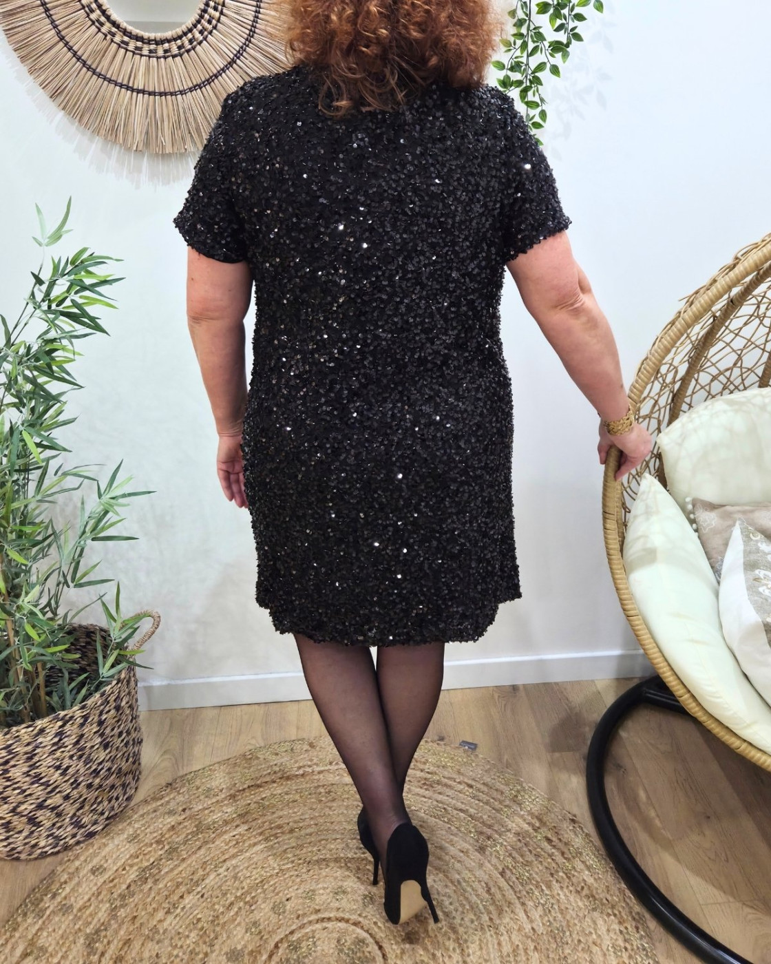 Robe courte femme à sequins grande taille Maëlyne