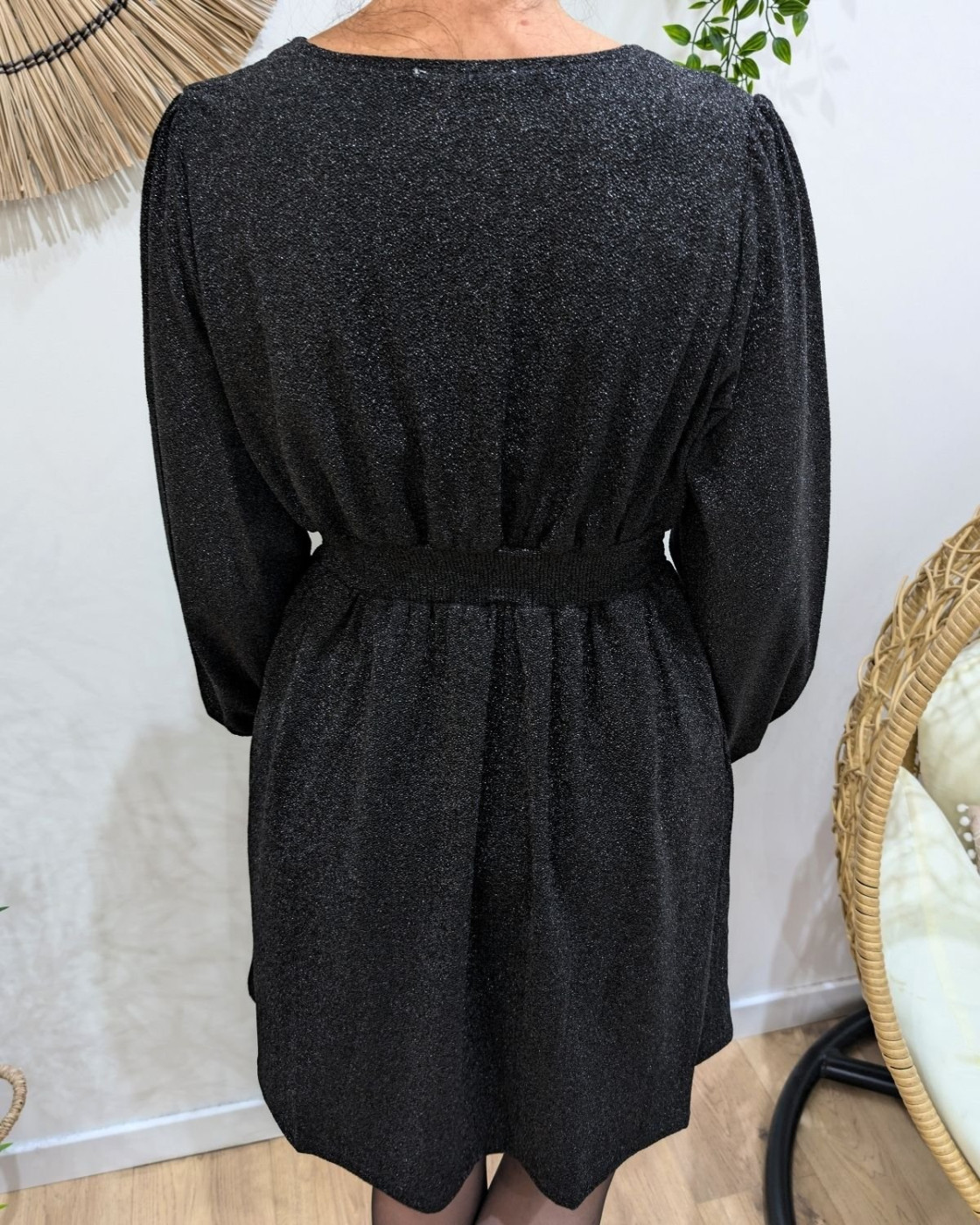 Robe femme noire pailletée Stella