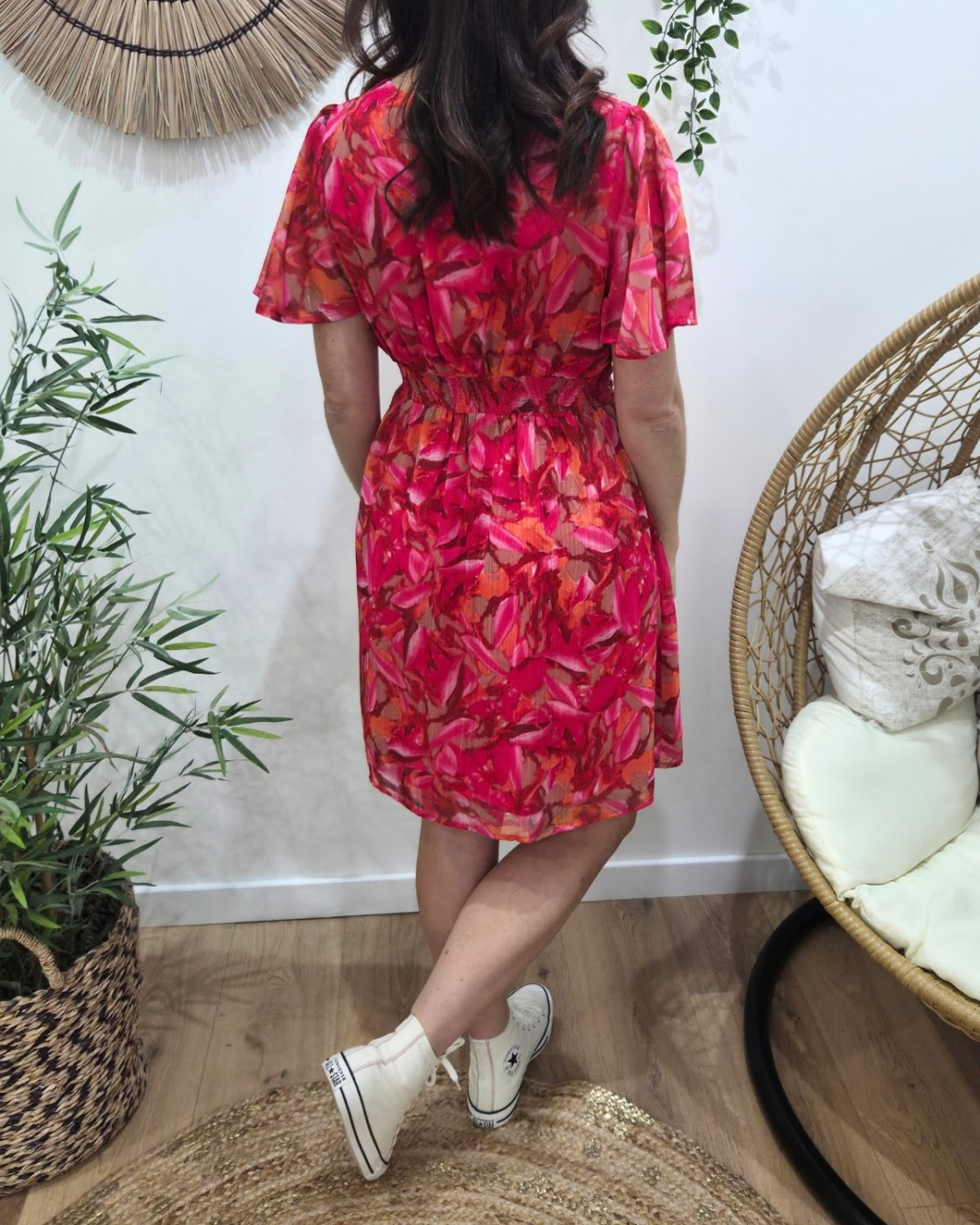 Robe courte femme fuchsia orange kaki Zéphina