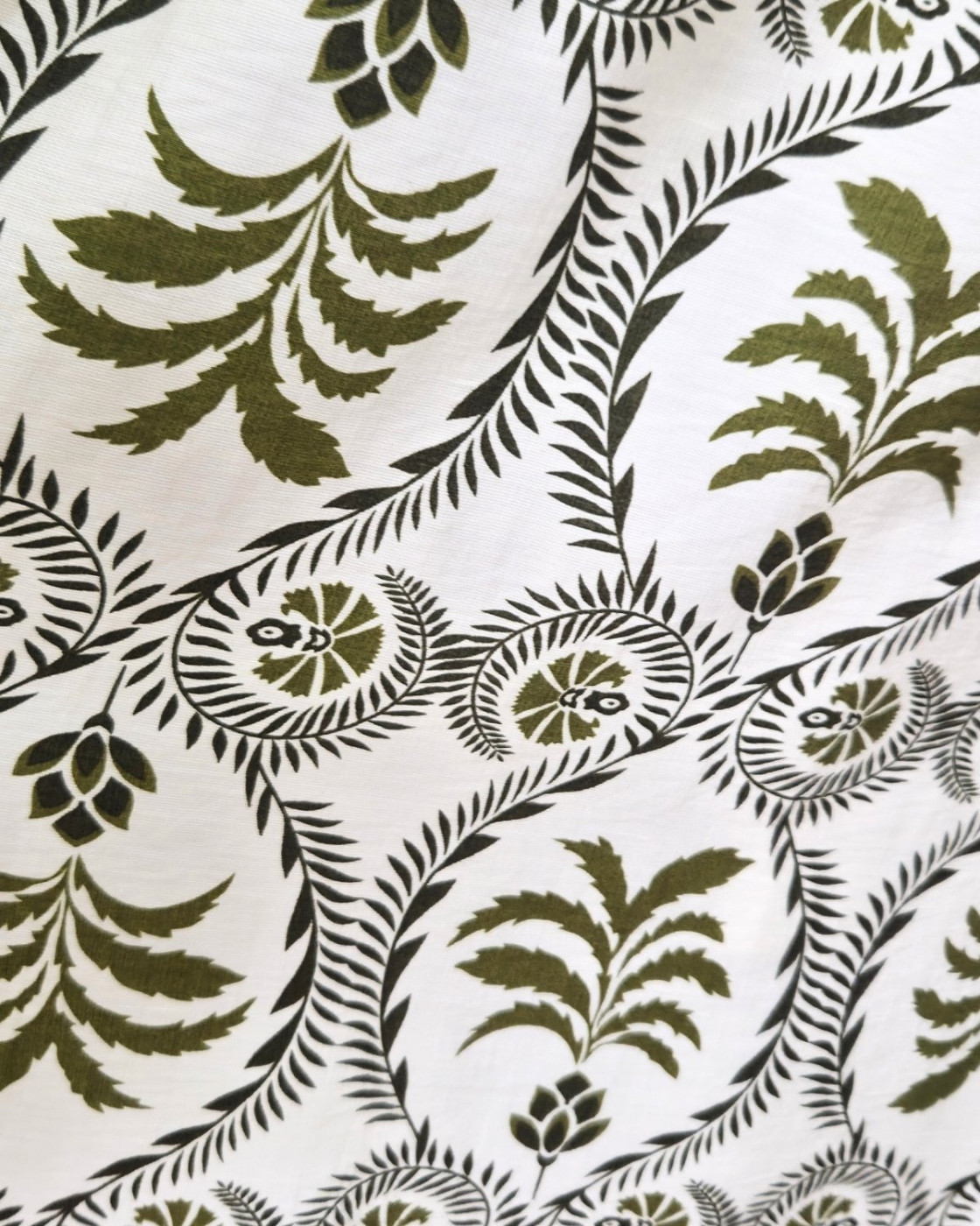 Robe longue femme écru motifs Kaki Violante