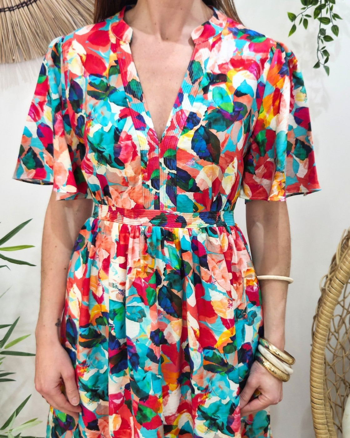 Robe courte femme multicolore Aitana